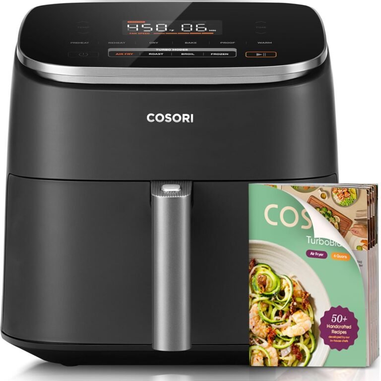 Cosori TurboBlaze 6-Qt Air Fryer 450°F ceramic nonstick dark gray